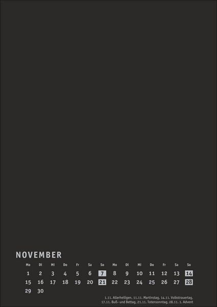 Produktbild: Premium-Bastelkalender schwarz A4 2027