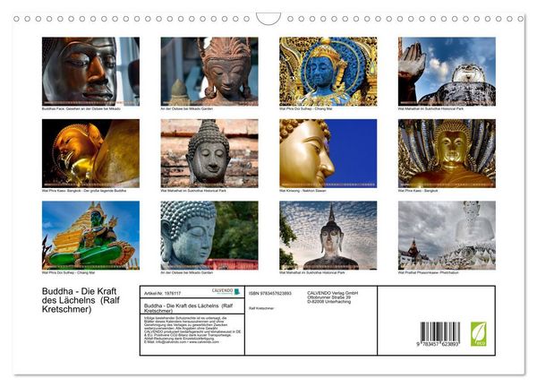 Produktbild: Buddha - Die Kraft des L&auml;chelns (Ralf Kretschmer) (Wandkalender 2026 DIN A3 quer), CALVENDO Monatskalender