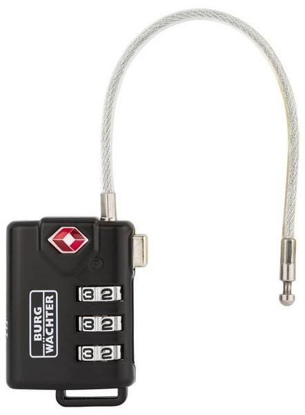 Produktbild: Burg W&auml;chter 32891 Vorh&auml;ngeschloss 32.80mm TSA Schwarz Zahlenschloss