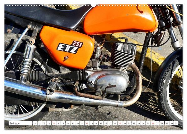 Produktbild: MZ ETZ 251 - Letztes Motorrad der DDR (hochwertiger Premium Wandkalender 2026 DIN A2 quer), Kunstdruck in Hochglanz