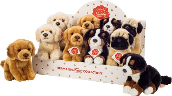 Hund sitzend 4-fach sort. 15 cm