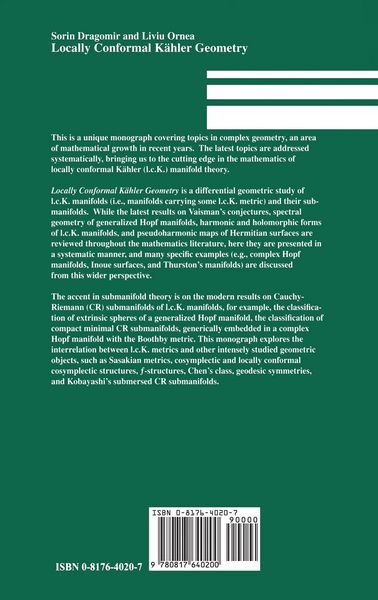 Produktbild: Locally Conformal K&auml;hler Geometry