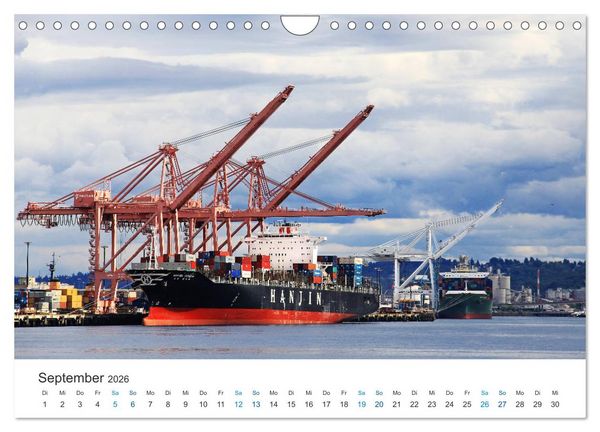 Produktbild: Gro&szlig;e und kleine Schiffe im Seehafen Seattle (Wandkalender 2026 DIN A4 quer), CALVENDO Monatskalender