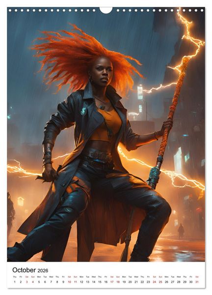 Produktbild: The Witches of Cyberpunk City (Wall Calendar 2026 DIN A3 portrait), CALVENDO 12 Month Wall Calendar