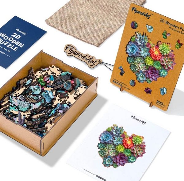 Produktbild: FiguredArt WP-FA1019 - Holzpuzzle Erwachsene - Saftiges Herz, 200 Teile, 29x27,8 cm