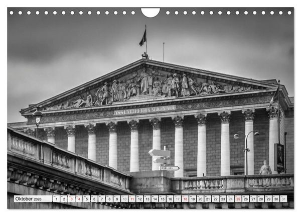 Produktbild: PARIS Monochrome Impressionen (Wandkalender 2026 DIN A4 quer), CALVENDO Monatskalender