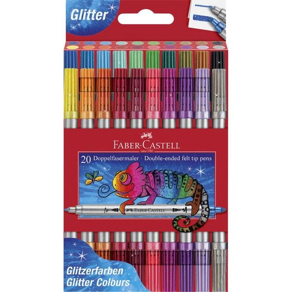 Produktbild: Faber-Castell Doppelfasermaler Glitzer 20 St&uuml;ck Etui
