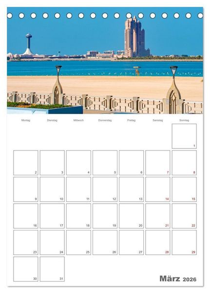 Produktbild: Abu Dhabi - Reiseplaner (Tischkalender 2026 DIN A5 hoch), CALVENDO Monatskalender