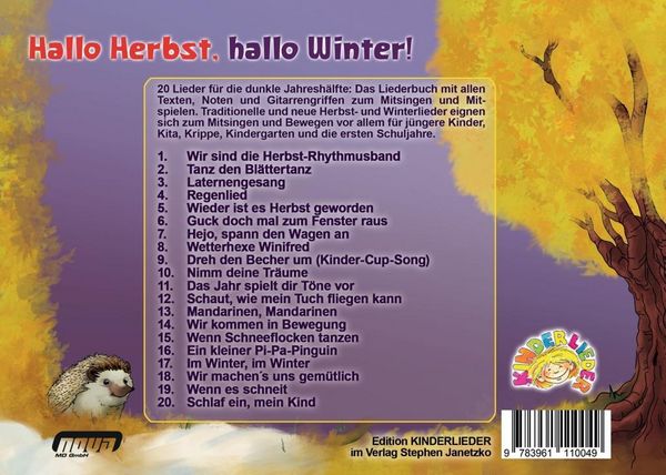 Produktbild: Hallo Herbst, hallo Winter! - Das Liederbuch