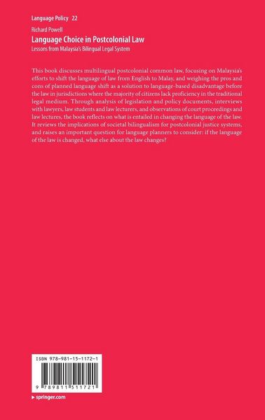 Produktbild: Language Choice in Postcolonial Law