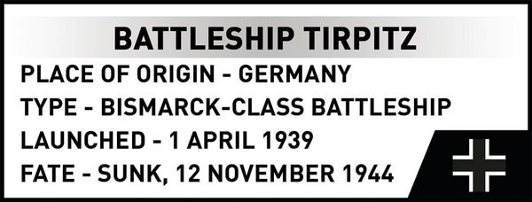 Produktbild: COBI Historical Collection 4853 - Battleship Tirpitz, WWII, Bausatz 1:700, 593 Klemmbausteine