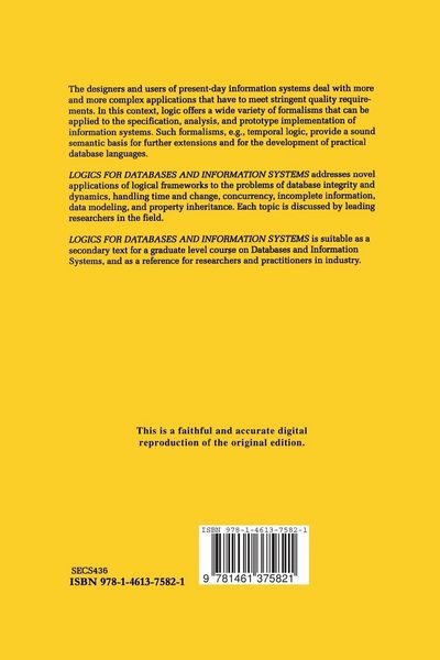 Produktbild: Logics for Databases and Information Systems