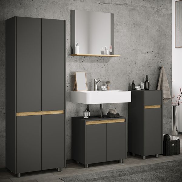 Produktbild: Badm&ouml;bel Hochschrank 165x57x33 Dreht&uuml;ren Cosila
