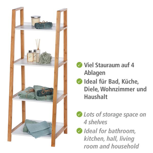 Produktbild: Regal Mod. Finja aus Bambus mit 4 Etagen, aus Bambus