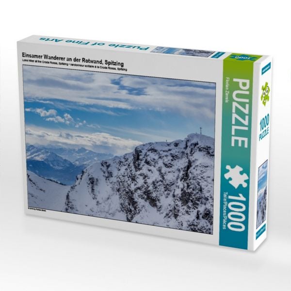 Produktbild: CALVENDO Puzzle Einsamer Wanderer an der Rotwand, Spitzing 1000 Teile Puzzle quer | 1000 Teile Lege-Gr&ouml;&szlig;e 64 &times; 48 cm Foto-Puzzle f&uuml;r gl&uuml;ckliche Stunden