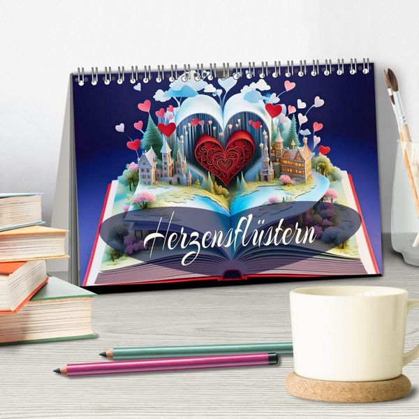 Produktbild: Herzensfl&uuml;stern (Tischkalender 2026 DIN A5 quer), CALVENDO Monatskalender