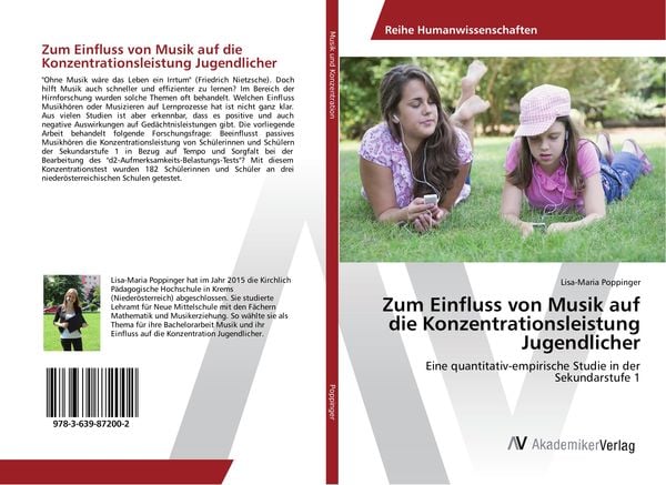 Produktbild: Zum Einfluss von Musik auf die Konzentrationsleistung Jugendlicher