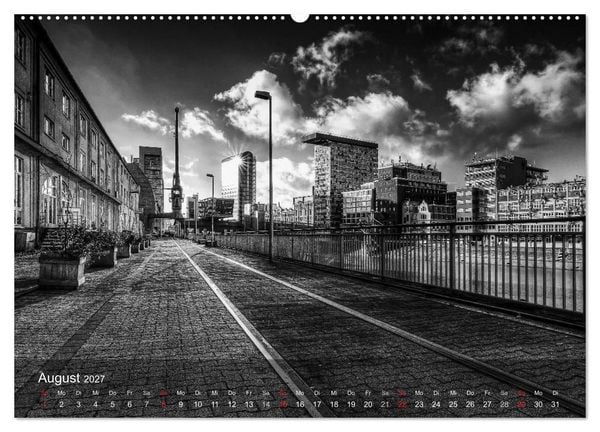 Produktbild: D&uuml;sseldorf Ansichten in Schwarz-Wei&szlig; (Wandkalender 2027 DIN A2 quer), CALVENDO Monatskalender