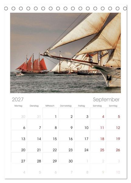Produktbild: Tischplaner 2027 - Hanse Sail - Rostock. Du bist so sch&ouml;n (A5 Tischkalender zum Aufstellen) CALVENDO