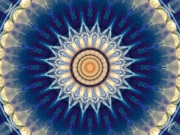 Produktbild: CALVENDO Puzzle Mandala blau | 1000 Teile Lege-Gr&ouml;&szlig;e 64 &times; 48 cm Foto-Puzzle f&uuml;r gl&uuml;ckliche Stunden