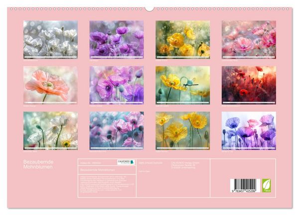 Produktbild: Bezaubernde Mohnblumen (hochwertiger Premium Wandkalender 2026 DIN A2 quer), Kunstdruck in Hochglanz