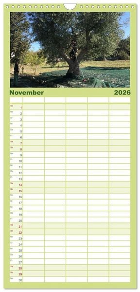 Produktbild: Familienplaner 2026 - Apuliens Kulturlandschaft mit 5 Spalten (Wandkalender, 21 x 45 cm) CALVENDO