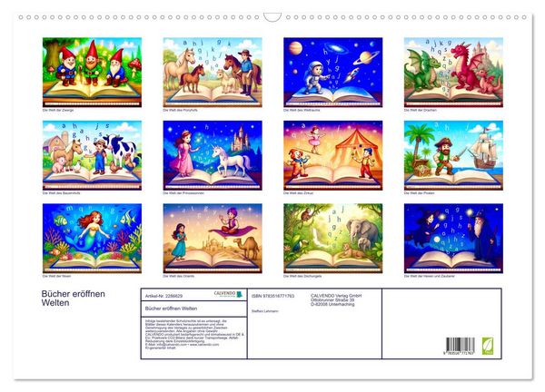 Produktbild: B&uuml;cher er&ouml;ffnen Welten (Wandkalender 2027 DIN A2 quer), CALVENDO Monatskalender