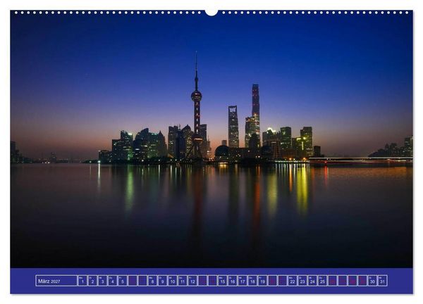 Produktbild: Metropolen - Asiens sch&ouml;nste St&auml;dte bei Nacht (Wandkalender 2027 DIN A2 quer), CALVENDO Monatskalender