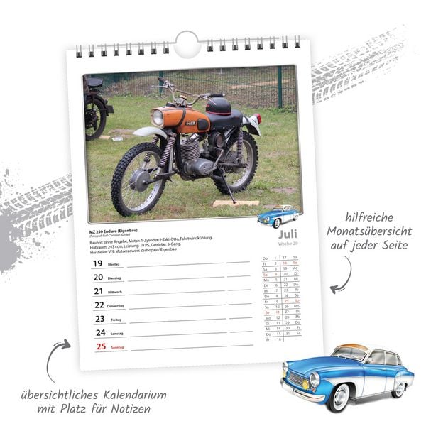 Produktbild: TR&Ouml;TSCH - Wochenkalender zum H&auml;ngen DDR-Fahrzeuge 2027
