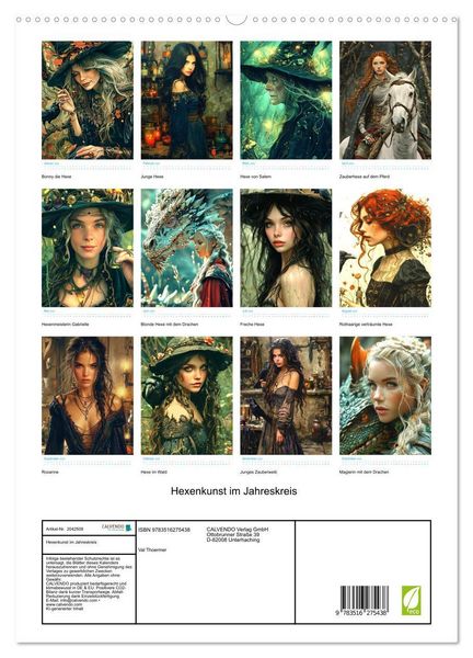 Produktbild: Hexenkunst im Jahreskreis (hochwertiger Premium Wandkalender 2026 DIN A2 hoch), Kunstdruck in Hochglanz