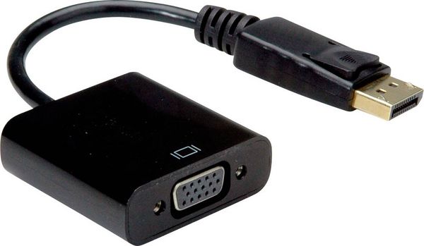 Value DisplayPort / VGA Adapterkabel DisplayPort Stecker, VGA 15pol. Buchse 0.15 m Schwarz 12.99.3136  DisplayPort-Kabel