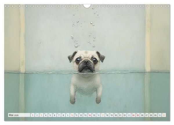 Produktbild: Wasserschlacht mit Flauschalarm (Wandkalender 2026 DIN A3 quer), CALVENDO Monatskalender