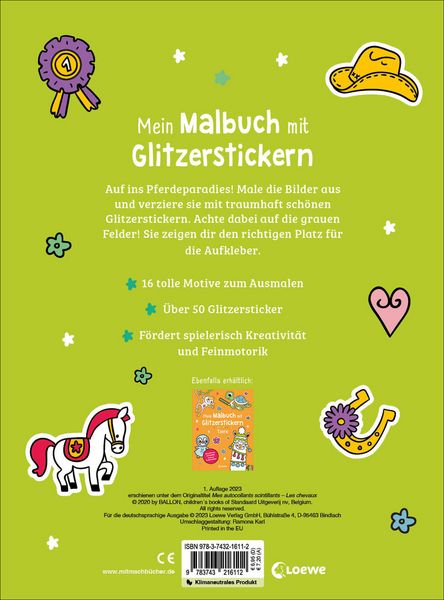 Produktbild: Mein Malbuch mit Glitzerstickern - Pferde