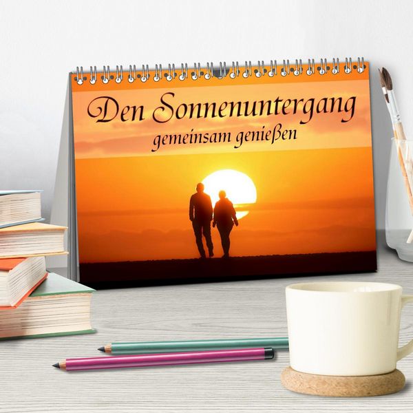 Produktbild: Den Sonnenuntergang gemeinsam genie&szlig;en (Tischkalender 2026 DIN A5 quer), CALVENDO Monatskalender