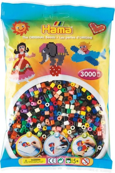 Hama The Original Beads, volltonfarben, 3000 Stück