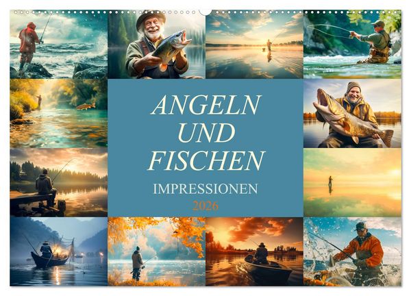 Produktbild: Angeln und Fischen Impressionen (Wandkalender 2026 DIN A2 quer), CALVENDO Monatskalender