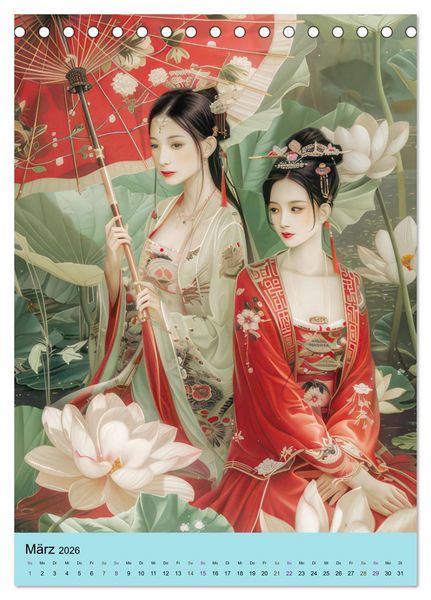 Produktbild: Grazi&ouml;se asiatische Frauen - Asienstil (Tischkalender 2026 DIN A5 hoch), CALVENDO Monatskalender