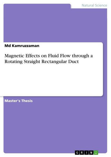 Produktbild: Magnetic Effects on Fluid Flow through a Rotating Straight Rectangular Duct