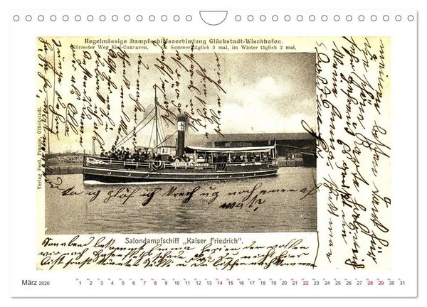 Produktbild: Elbf&auml;hre - Gl&uuml;ckstadt-Wischhafen (Wandkalender 2026 DIN A4 quer), CALVENDO Monatskalender