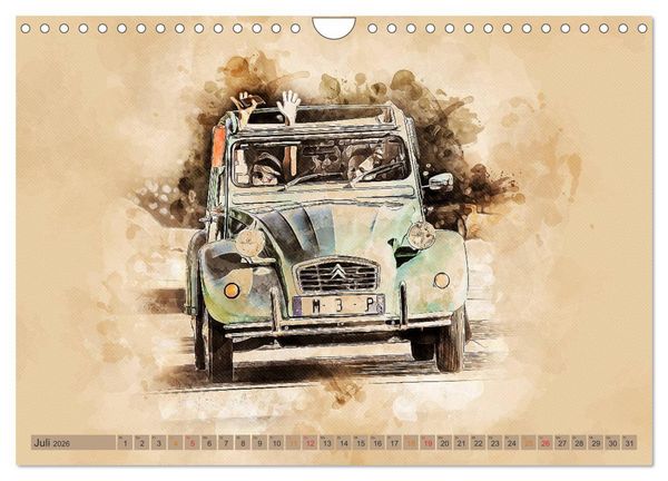 Produktbild: Die Ente, Deux Chevaux, 2CV (Wandkalender 2026 DIN A4 quer), CALVENDO Monatskalender