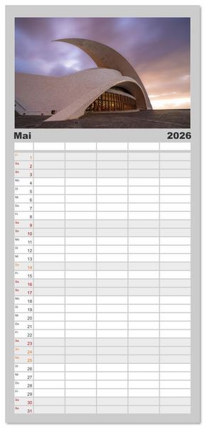 Produktbild: Familienplaner 2026 - Die stille Magie der Insel Teneriffa mit 5 Spalten (Wandkalender, 21 x 45 cm) CALVENDO