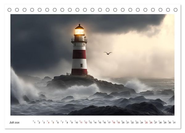 Produktbild: KI Landschaften (Tischkalender 2026 DIN A5 quer), CALVENDO Monatskalender