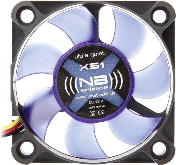 NoiseBlocker BlackSilent XS1 PC-Gehäuse-Lüfter Schwarz, Blau (translucent) (B x H x T) 50 x 50 x 10 mm