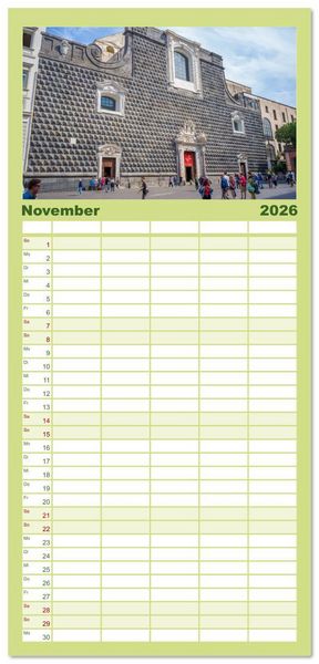 Produktbild: Familienplaner 2026 - Wundersch&ouml;nes Neapel - Bella Napoli mit 5 Spalten (Wandkalender, 21 x 45 cm) CALVENDO