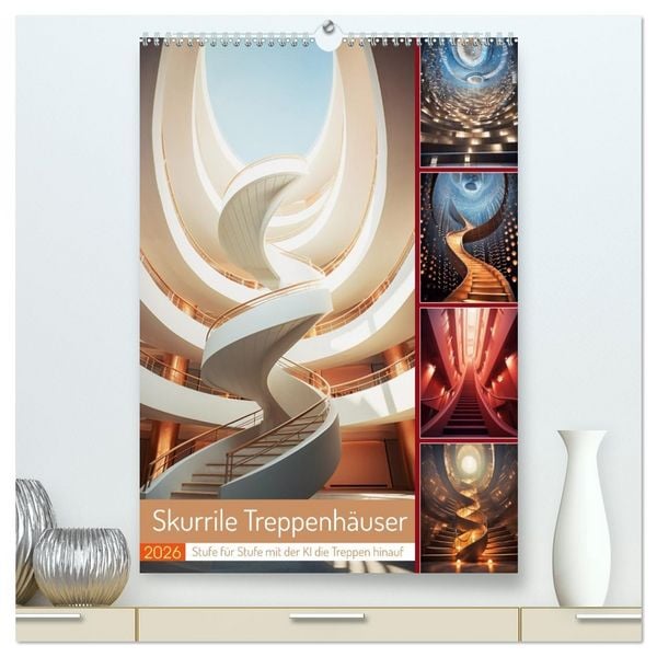 Produktbild: Skurrile Treppenh&auml;user (hochwertiger Premium Wandkalender 2026 DIN A2 hoch), Kunstdruck in Hochglanz