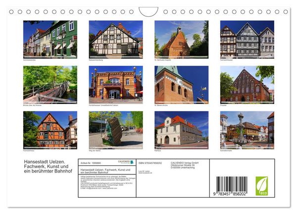 Produktbild: Hansestadt Uelzen. Fachwerk, Kunst und ein ber&uuml;hmter Bahnhof (Wandkalender 2026 DIN A4 quer), CALVENDO Monatskalender