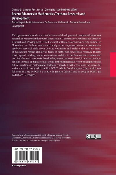Produktbild: Recent Advances in Mathematics Textbook Research and Development