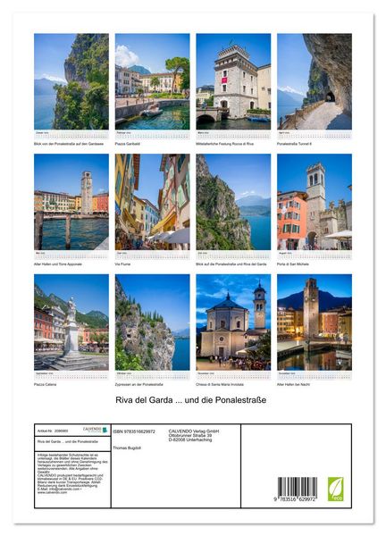 Produktbild: Riva del Garda ... und die Ponalestra&szlig;e (Wandkalender 2026 DIN A3 hoch), CALVENDO Monatskalender