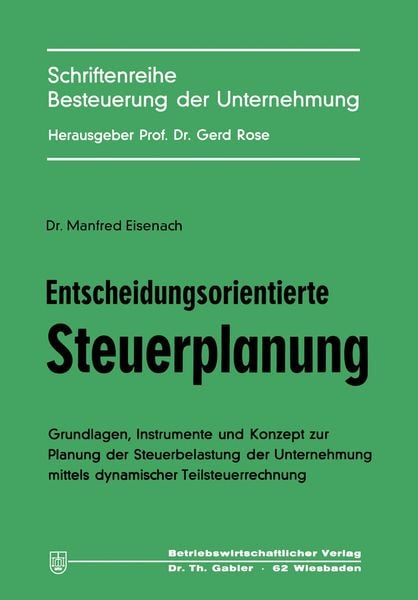 Produktbild: Entscheidungsorientierte Steuerplanung