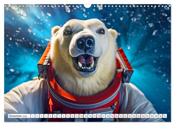 Produktbild: Tiere erobern den Weltraum (Wandkalender 2026 DIN A3 quer), CALVENDO Monatskalender
